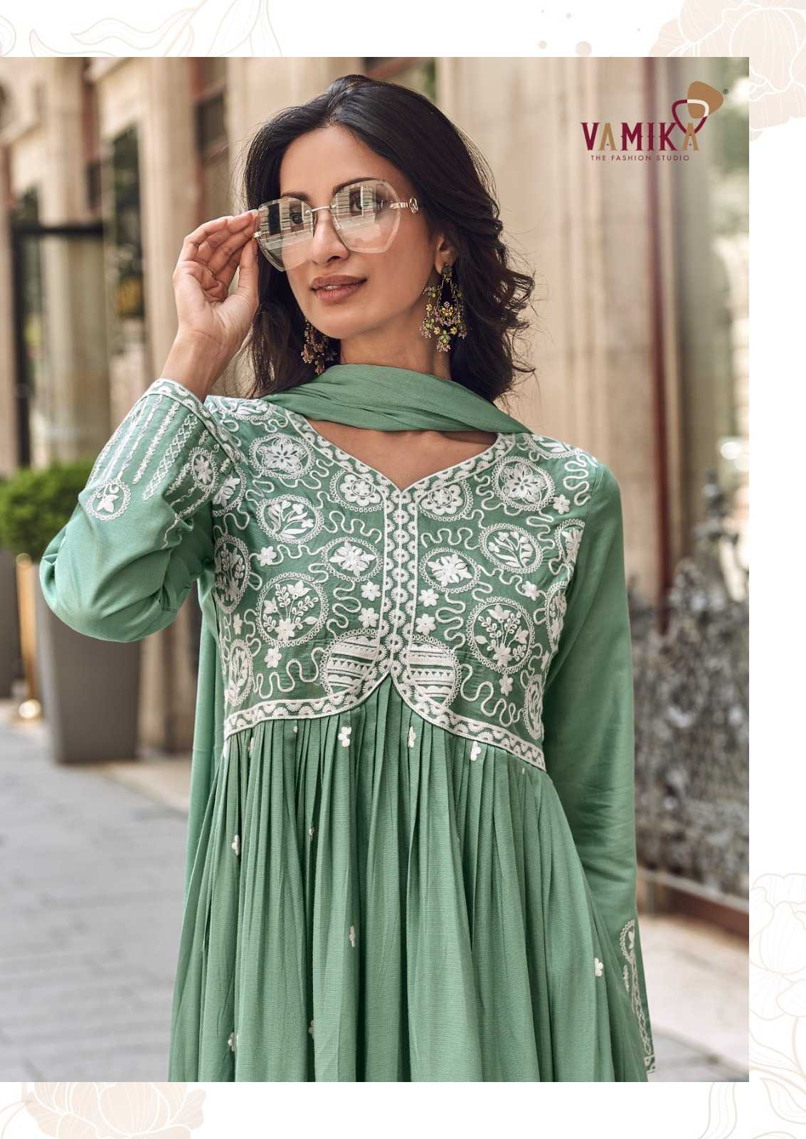 Rayon  Embroidery Anarkali Suit